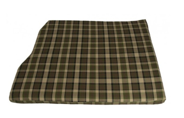 braun VW Bus T2 Innenaustattung Matratze hinten, grün kariert, passend für Westfalia T2B Berlin Liegefläche neben Schrank